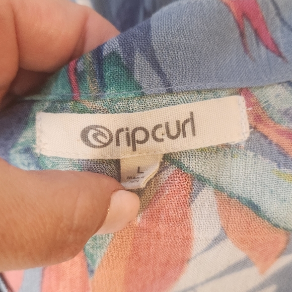 Rip Curl Blue Floral Kimono Top Large (5935) - Picture 5 of 7